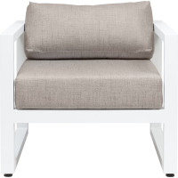 Уличное кресло GreenWeen CAPRI белый алюминий, светло-серый велюр GW-AL-CAPRI-CH-800W