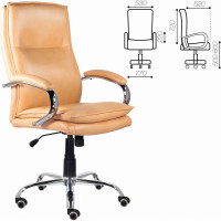 Офисное кресло BRABIX PREMIUM "Cuba EX-542", экокожа, бежевое, 532551