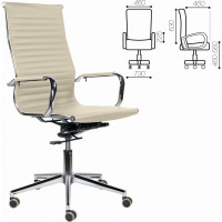 Офисное кресло BRABIX PREMIUM Intense EX-531, экокожа, хром, бежевое S-0428 532541