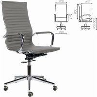 Офисное кресло BRABIX PREMIUM Intense EX-531, экокожа, хром, темно-серое S-0422 532542