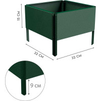 Готовая оцинкованная грядка Delta-Park GX 0.32x0.32 м, зеленая 30020GX_3232Gr