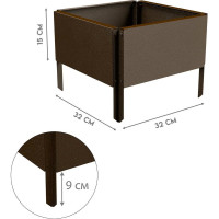 Готовая оцинкованная грядка Delta-Park GX 0.32x0.32 м, коричневая 30020GX_3232Br