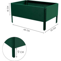 Готовая оцинкованная грядка Delta-Park GX 0.32x0.45 м, зеленая 30020GX_3245Gr
