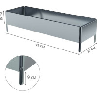 Готовая оцинкованная грядка Delta-Park GX 0.32x0.95 м, серебристая 30020GX_3295Zn
