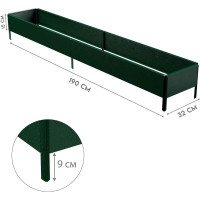 Готовая оцинкованная грядка Delta-Park GX 0.32x1.9 м, зеленая 30020GX_32190Gr