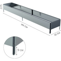 Готовая оцинкованная грядка Delta-Park GX 0.32x1.9 м, серебристая 30020GX_32190Zn
