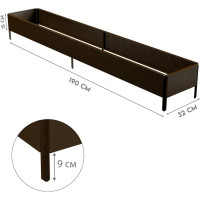 Готовая оцинкованная грядка Delta-Park GX 0.32x1.9 м, коричневая 30020GX_32190Br