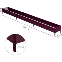 Готовая оцинкованная грядка Delta-Park GX 0.32x2.85 м, коричнево-красная 30020GX_32275Ch