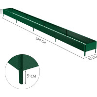 Готовая оцинкованная грядка Delta-Park GX 0.32x3.8 м, зеленая 30020GX_32370Gr