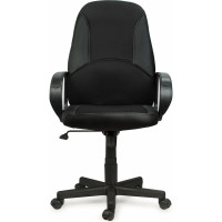 Компьютерное офисное кресло руководителя BRABIX City EX-512, с подлокотниками, кожзам, ткань 531407