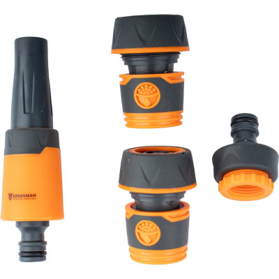 Набор для полива Grassman 3/4" ПИСТОЛЕТ 2 РЕЖИМА, 4 предмета YM5816F (1/24) 014211