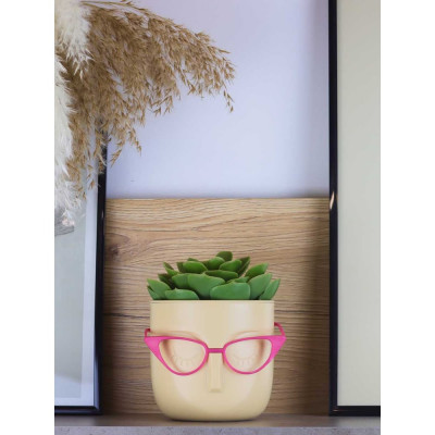 Кашпо IDEA МАРИ D115 мм, 0.65 л, со вставкой М 3075 белая глина