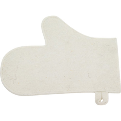 Рукавица банная ГлавБаня войлок белый Б43