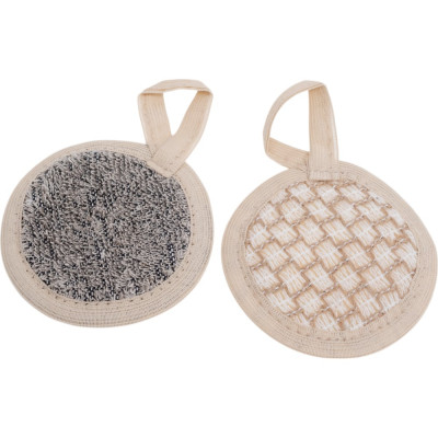 Набор мочалок Banika "Спонж" (лён, крапива) 2 шт. 8x8см М044