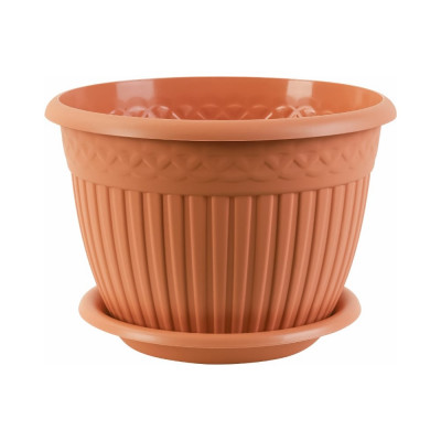 Кашпо bmc КШ 1174 Византия с поддоном Карамель d 355 мм, h 245 мм 15 л 072358