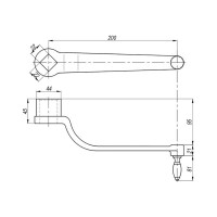 Кривошипная изогнутая рукоятка EMES DK20022X22