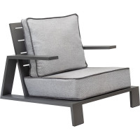 Уличное кресло GreenWeen KORFU, каркас алюминий цвет LAVA, подушки рогожка цвет JASPER GREY GW-AL-KORFU-CH-LAVA