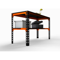 Металлический стол ООО Металекс Metalex 750x1200x500 мм, оранжево-чёрный SMMO751250