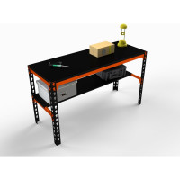 Металлический стол ООО Металекс Metalex 750x1200x600 мм, оранжево-чёрный SMMO751260