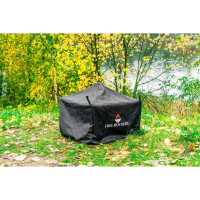 Чехол для костровой чаши FIRE-HOUSE черный, с крышкой CheholKR-листья-620-ч