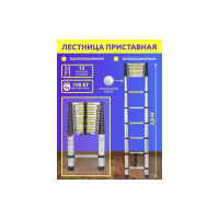 Телескопическая лестница Forsage алюминиевая бытовая 3.8 м 13 ступеней F-UP380(56447)