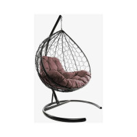 Подвесное кресло M-GROUP XL с ротангом коричневое, коричневая подушка 11120205