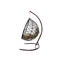 Подвесное кресло ООО Макс Мастер КАПЛЯ ЛОРИ, с ротангом коричневое, бежевая подушка 11530201