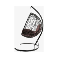 Подвесное кресло M-GROUP КРУГ с ротангом коричневое, коричневая подушка 11050205