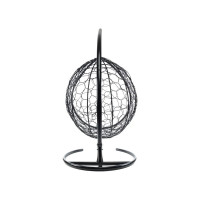 Подвесное кресло M-GROUP КАПЛЯ с ротангом чёрное, синяя подушка 11020410