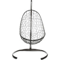 Подвесное кресло M-GROUP ОВАЛ с ротангом коричневое, бордовая подушка 11140202