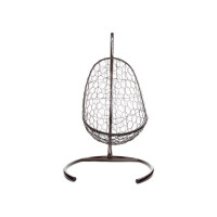 Подвесное кресло M-GROUP ОВАЛ с ротангом коричневое, серая подушка 11140209