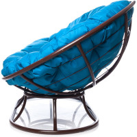 Диван M-GROUP МАМАСАН без ротанга коричневое, голубая подушка 12100203