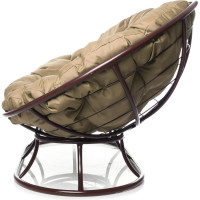 Диван M-GROUP МАМАСАН без ротанга коричневое, бежевая подушка 12100201