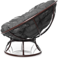 Диван M-GROUP МАМАСАН без ротанга коричневое, серая подушка 12100209