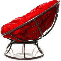 Диван M-GROUP МАМАСАН без ротанга коричневое, красная подушка 12100206