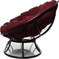 Диван M-GROUP МАМАСАН без ротанга чёрное, бордовая подушка 12100402