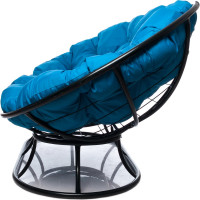 Диван M-GROUP МАМАСАН без ротанга чёрное, голубая подушка 12100403