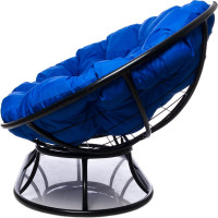 Диван M-GROUP МАМАСАН без ротанга чёрное, синяя подушка 12100410