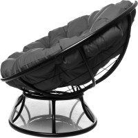 Диван M-GROUP МАМАСАН без ротанга чёрное, серая подушка 12100409