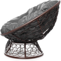 Диван M-GROUP МАМАСАН с ротангом коричневое, серая подушка 12110209