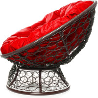 Диван M-GROUP МАМАСАН с ротангом коричневое, красная подушка 12110206