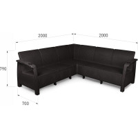 Диван ЗПИ «Альтернатива» Ротанг-плюс, угловой мокко, без подушки М8838
