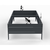 Грядка Металекс Metalex серия KitGarden 2x1 х 0.3 м. Серая / 114029