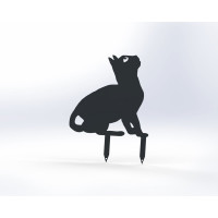 Фигурка садовая металлическая ООО Металекс Котик Модель 1 серый 115040