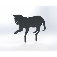 Фигурка садовая металлическая ООО Металекс Котик Модель 3 серый 115042