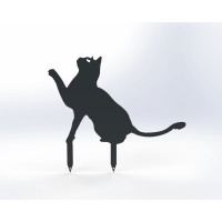 Фигурка садовая металлическая ООО Металекс Котик Модель 4 серый 115043