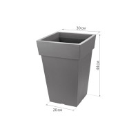 Кашпо IDEA ТУБУС 300x300 мм, 14л французcкий серый М 3179 французcкий серый