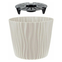 Кашпо IDEA ВОЛНА D250 мм, 8 л, с вкладышем М 3190 Кремовый