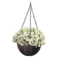 Кашпо подвесное ЭЛЕТЕХ мет. темный ротанг, d 300 мм 4845000006