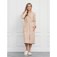 Вафельный халат Arya home Pamira унисекс, бежевый, S 8680943075116